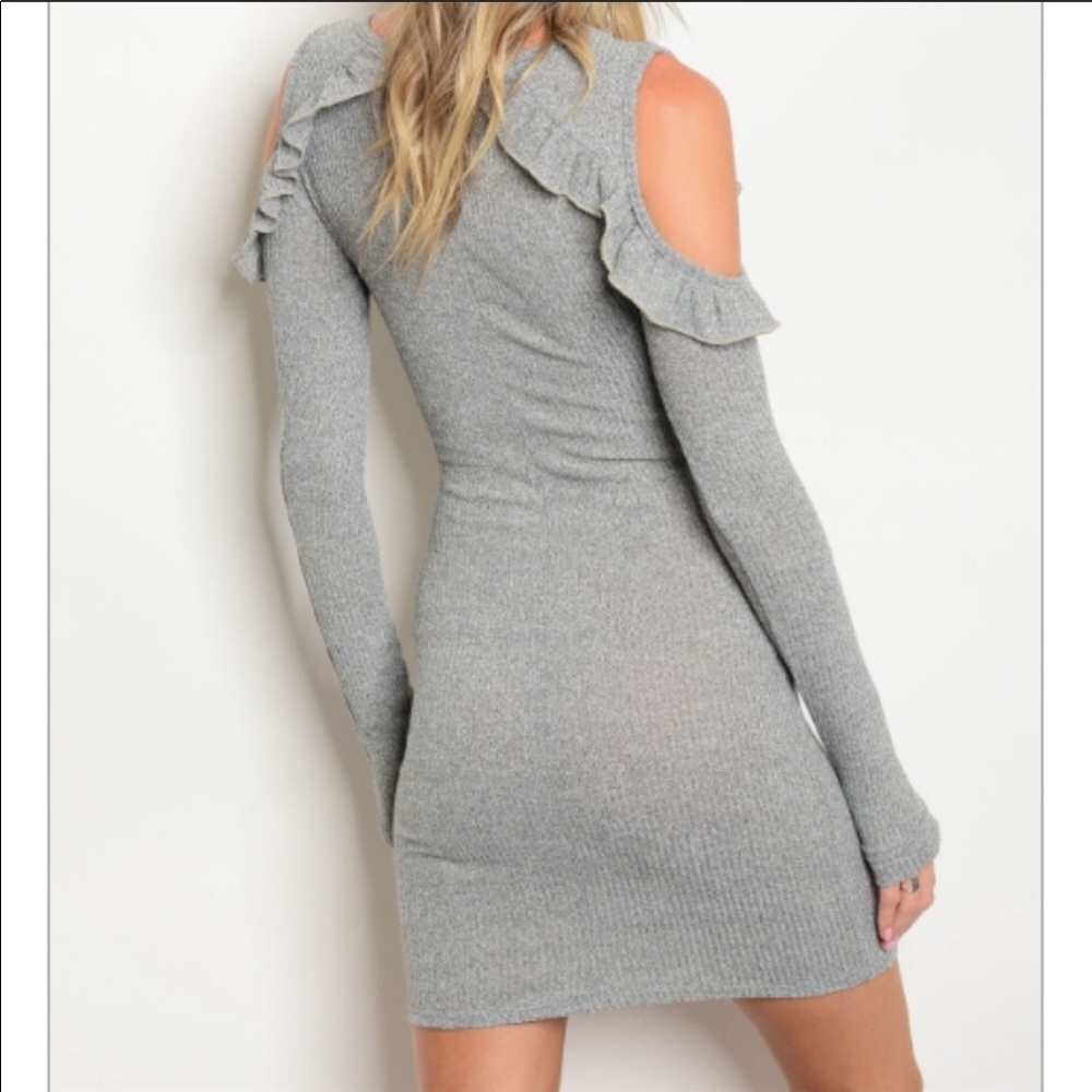Cold Shoulder Ruffle Dress - Picture 2 of 6